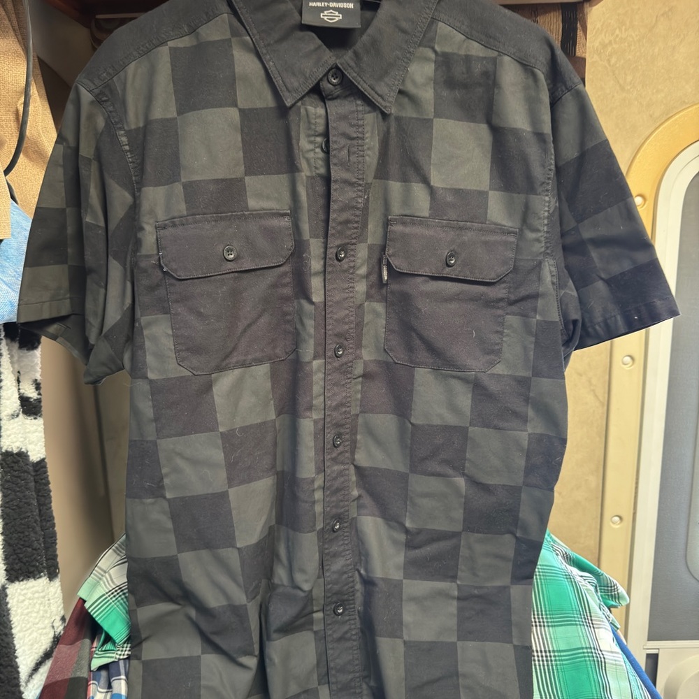 Short sleeve, large, Harley Davidson button up